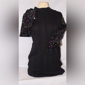 SHEIN SEQUIN Ribbed knit sweater dress - Size Small